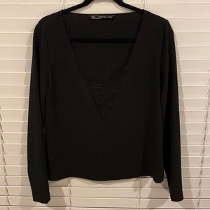 Zara Black Lace Blouse